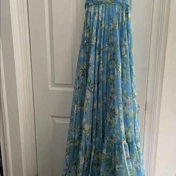 MacDuggal size 0 blue Floral Gown - Picture 6 of 7